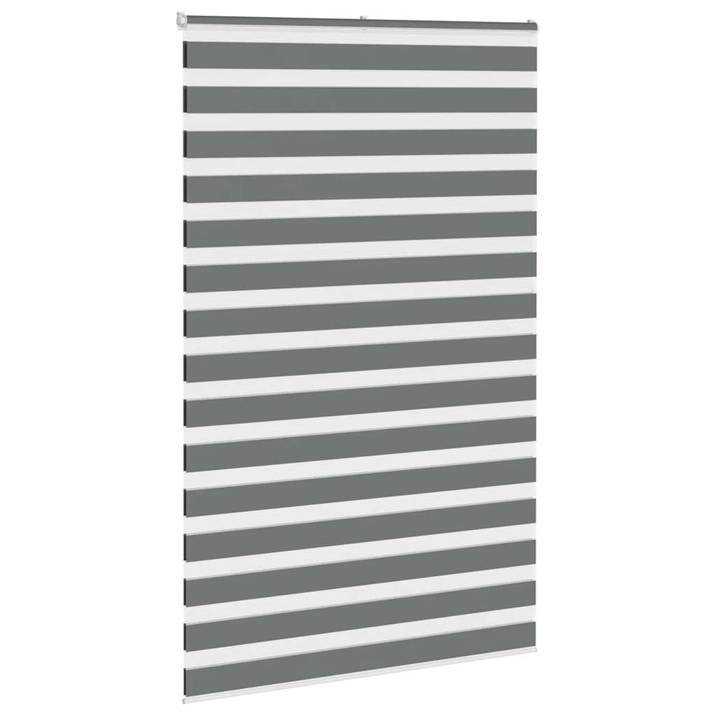 vidaXL Roleta zebra, ciemnoszara, szerokość tkaniny 135,9cm, poliester