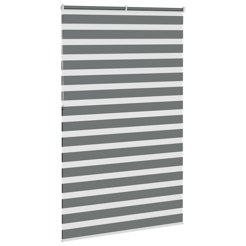vidaXL Roleta zebra, ciemnoszara, szerokość tkaniny 140,9cm, poliester