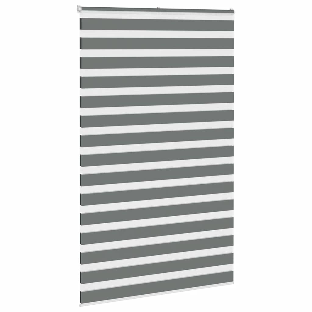 vidaXL Roleta zebra, ciemnoszara, szerokość tkaniny 45,9 cm, poliester