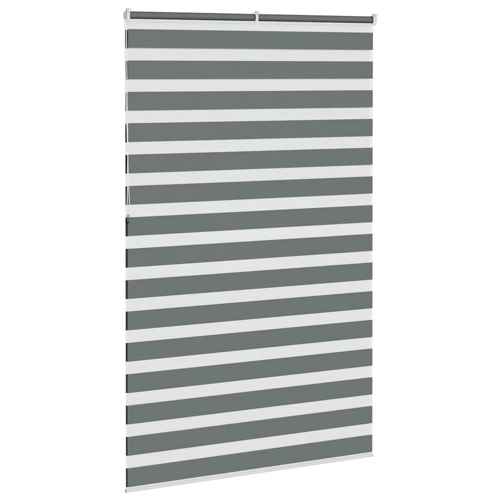vidaXL Roleta zebra, ciemnoszara, szerokość tkaniny 45,9 cm, poliester