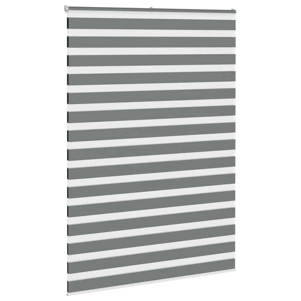 vidaXL Roleta zebra, ciemnoszara, szerokość tkaniny 150,9cm, poliester
