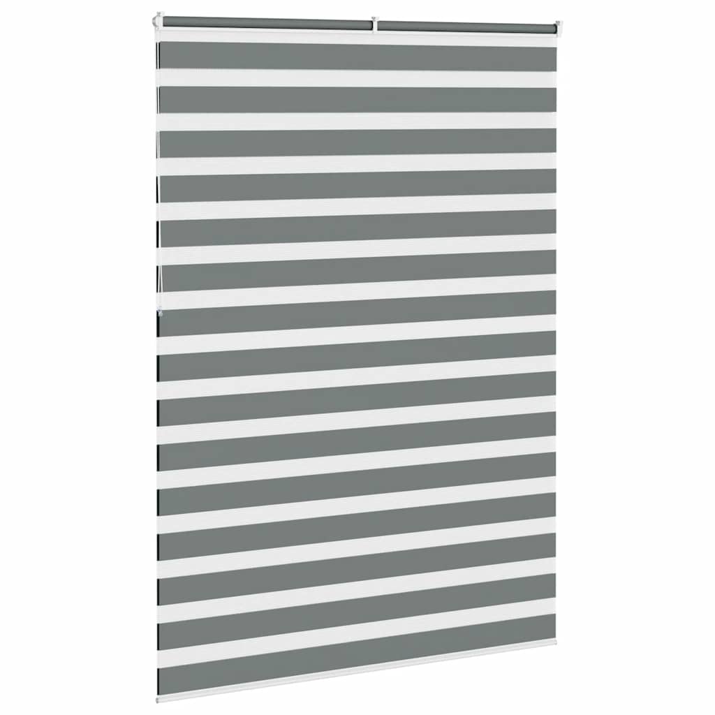vidaXL Roleta zebra, ciemnoszara, szerokość tkaniny 150,9cm, poliester