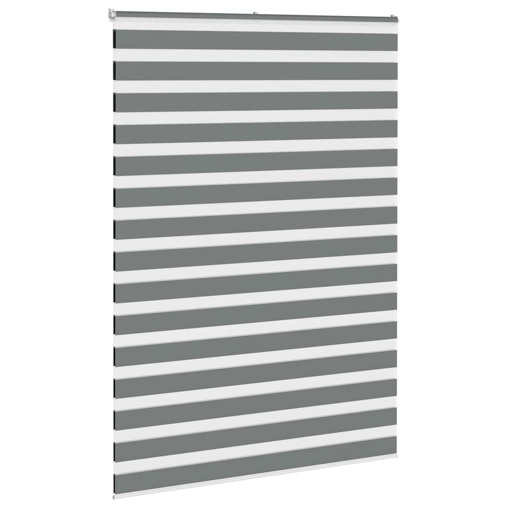 vidaXL Roleta zebra, ciemnoszara, szerokość tkaniny 160,9cm, poliester
