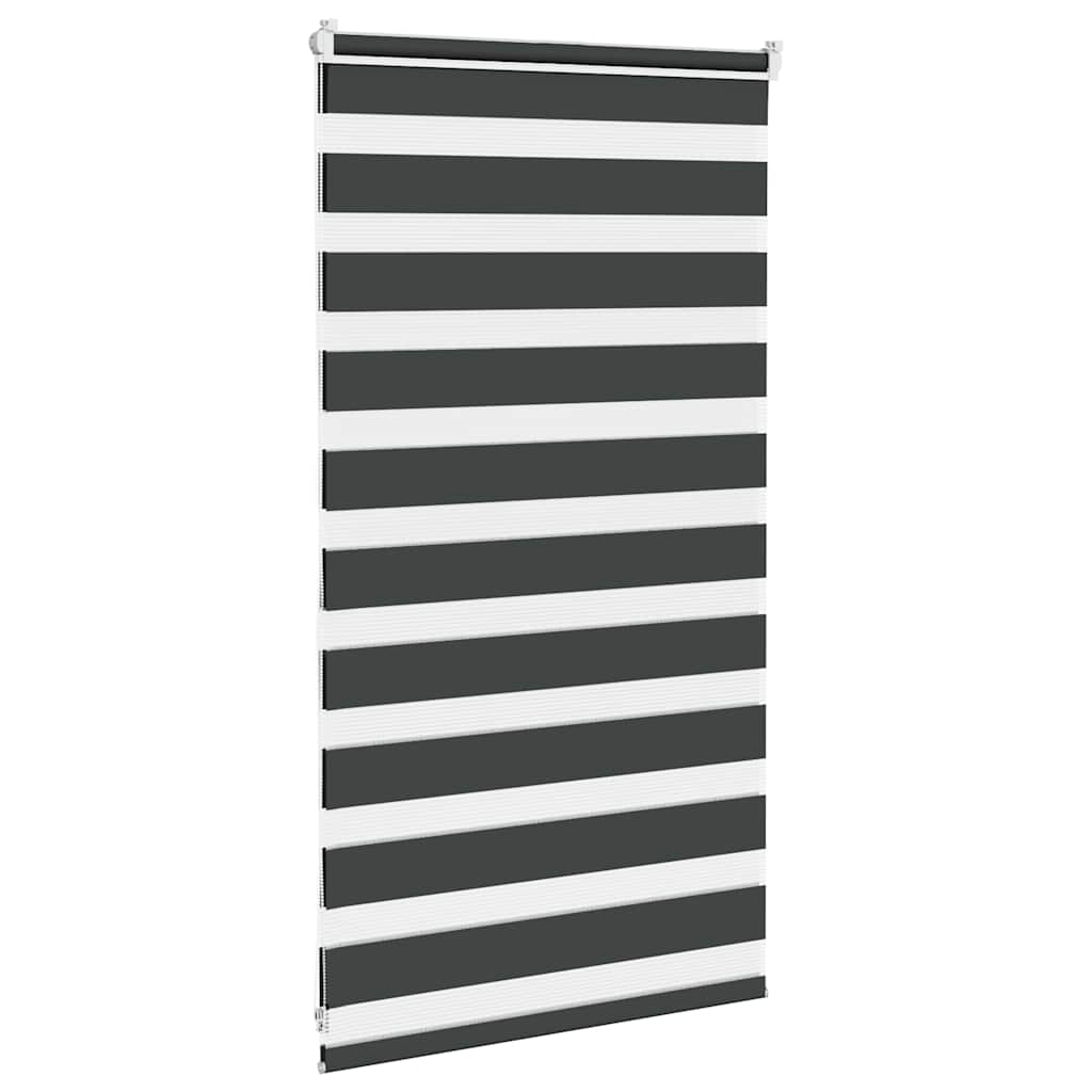 vidaXL Roleta zebra, czarna, szerokość tkaniny 70,9 cm, poliester