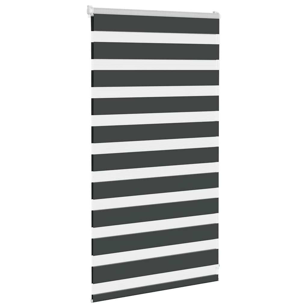 vidaXL Roleta zebra, czarna, szerokość tkaniny 80,9 cm, poliester