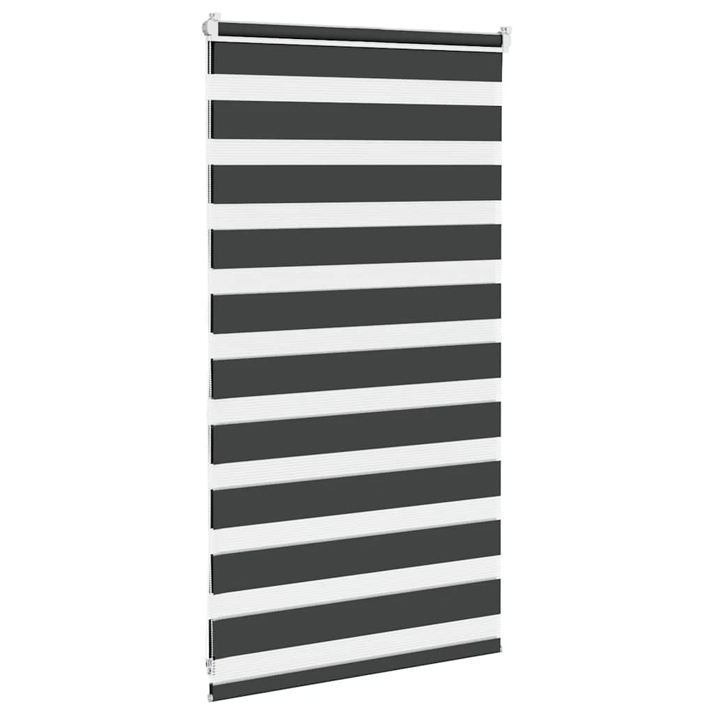 vidaXL Roleta zebra, czarna, szerokość tkaniny 80,9 cm, poliester