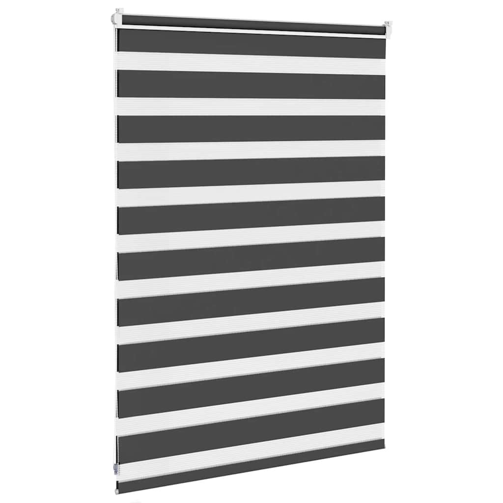 vidaXL Roleta zebra, czarna, szerokość tkaniny 110,9cm, poliester