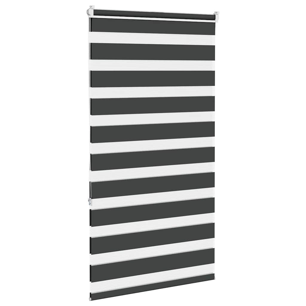 vidaXL Roleta zebra, czarna, szerokość tkaniny 65,9 cm, poliester