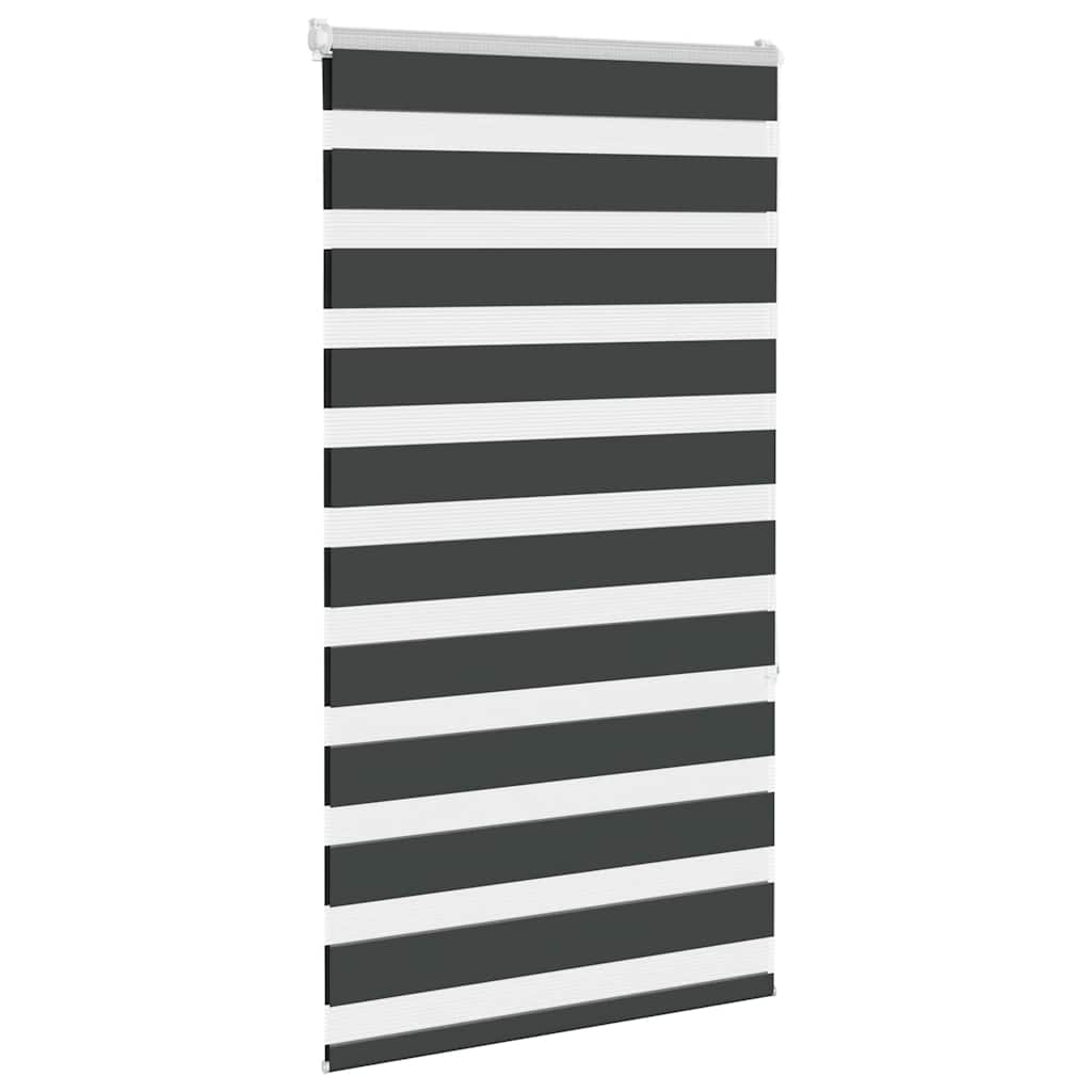 vidaXL Roleta zebra, czarna, szerokość tkaniny 80,9 cm, poliester
