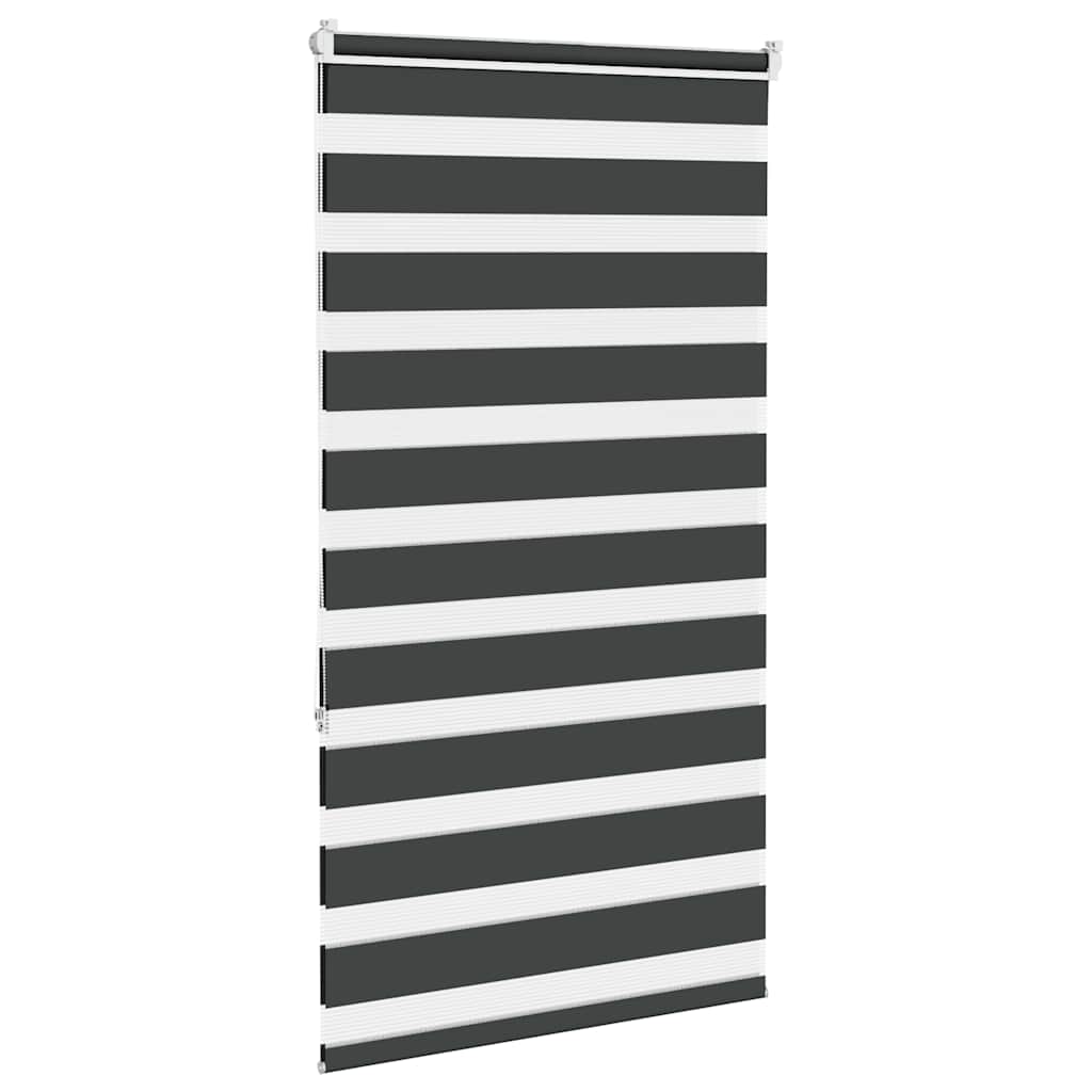 vidaXL Roleta zebra, czarna, szerokość tkaniny 80,9 cm, poliester
