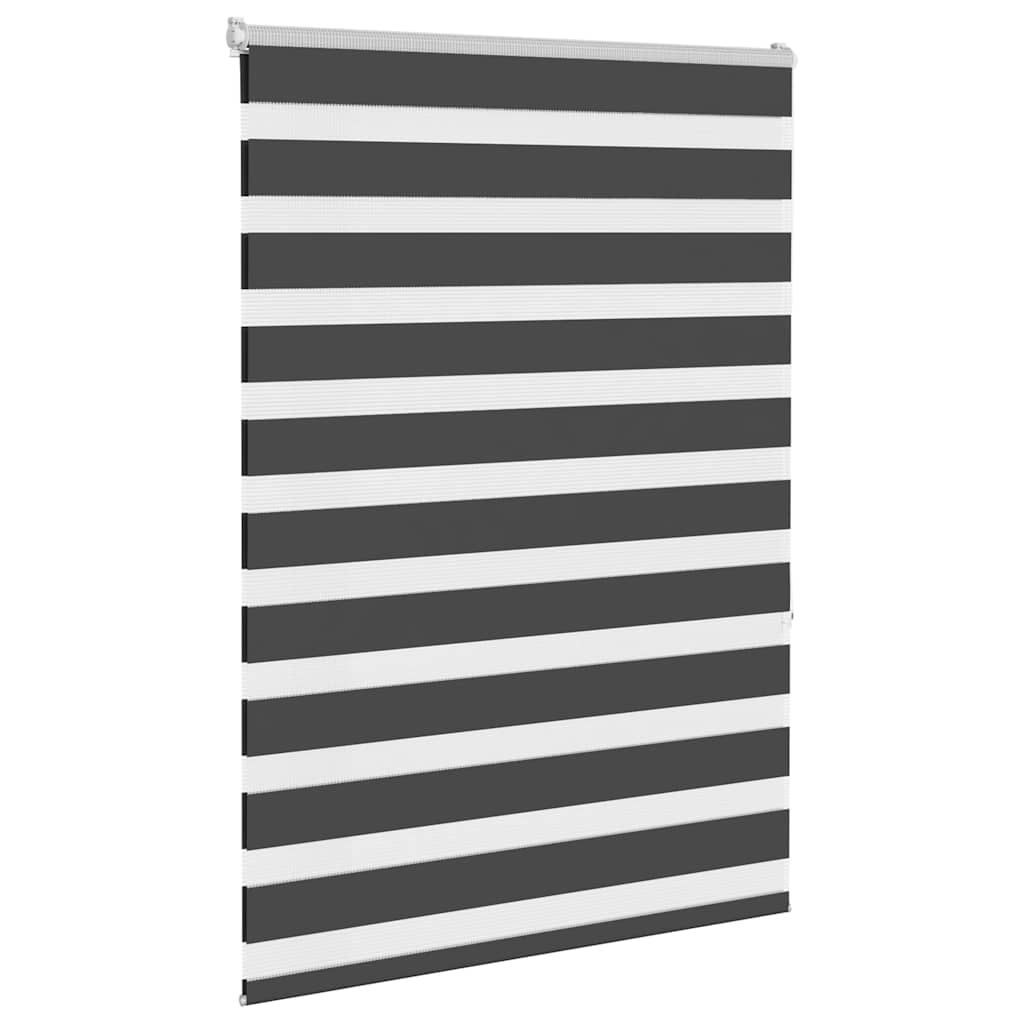 vidaXL Roleta zebra, czarna, szerokość tkaniny 95,9 cm, poliester