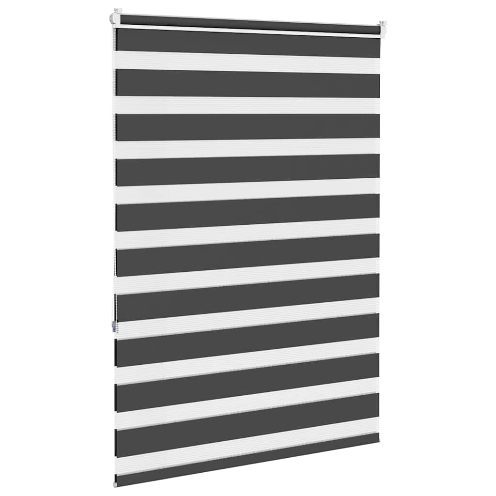 vidaXL Roleta zebra, czarna, szerokość tkaniny 110,9cm, poliester