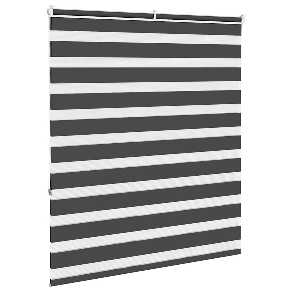 vidaXL Roleta zebra, czarna, szerokość tkaniny 120,9cm, poliester