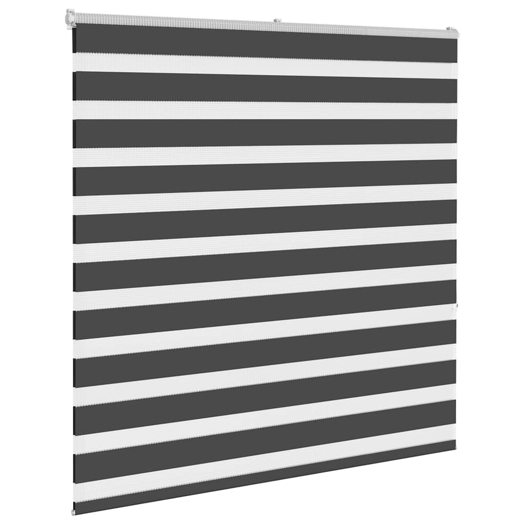 vidaXL Roleta zebra, czarna, szerokość tkaniny 45,9 cm, poliester