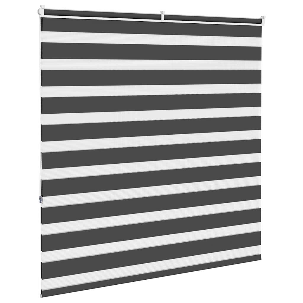 vidaXL Roleta zebra, czarna, szerokość tkaniny 45,9 cm, poliester