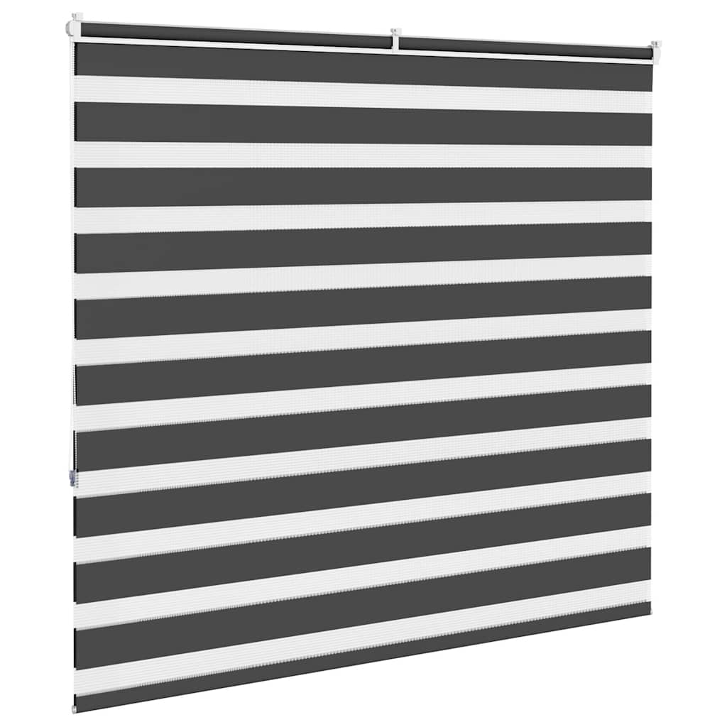 vidaXL Roleta zebra, czarna, szerokość tkaniny 150,9cm, poliester