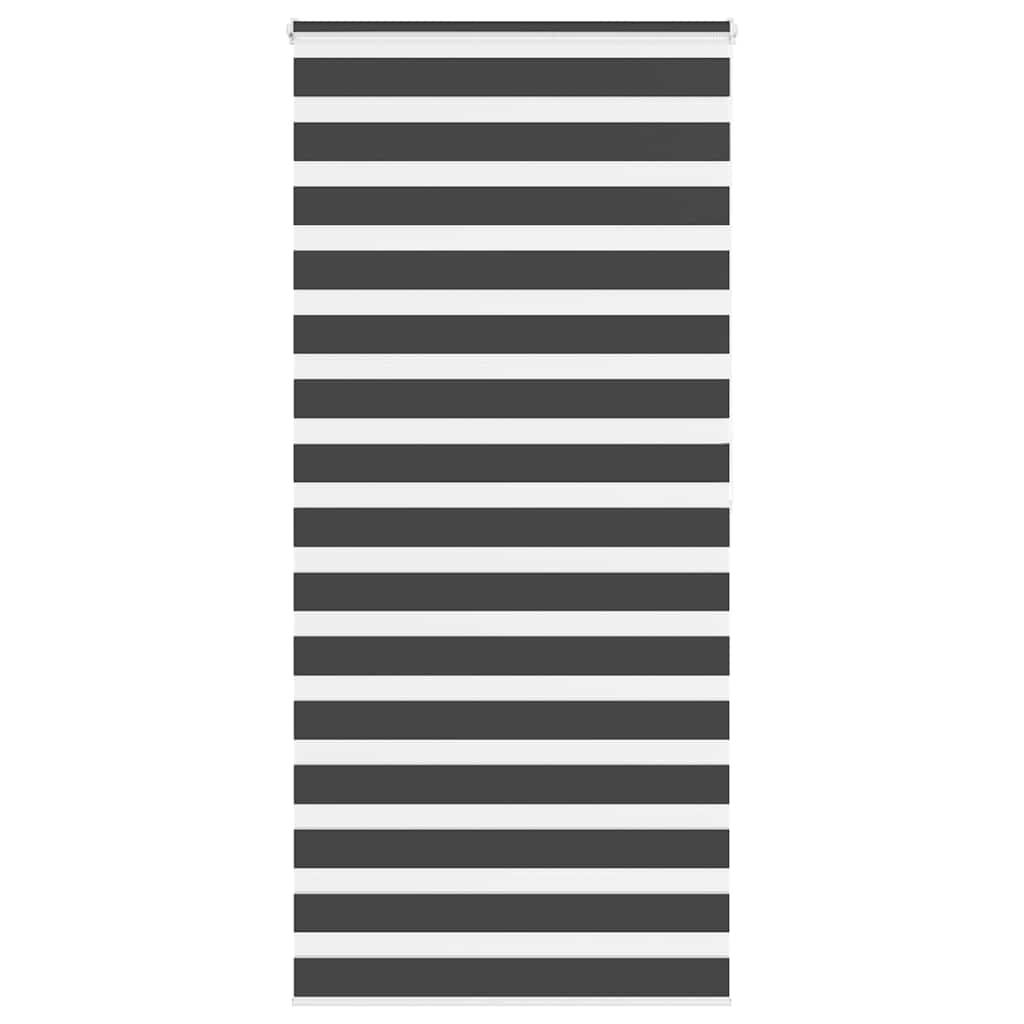 vidaXL Roleta zebra, czarna, szerokość tkaniny 90,9 cm, poliester