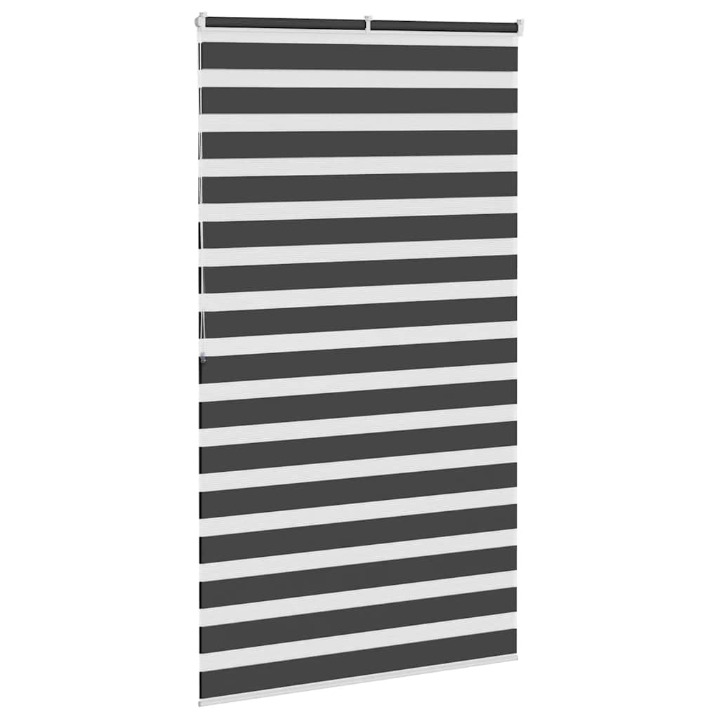 vidaXL Roleta zebra, czarna, szerokość tkaniny 130,9 cm, poliester