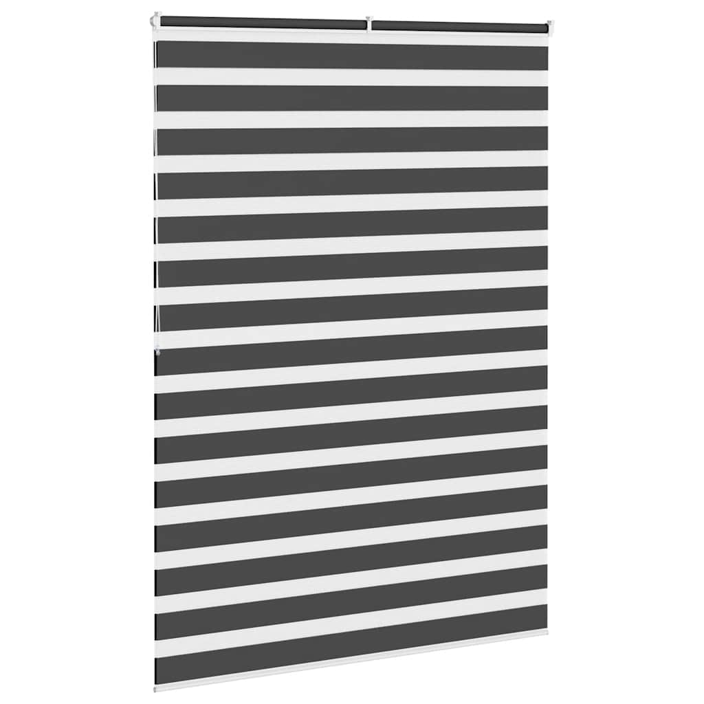 vidaXL Roleta zebra, czarna, szerokość tkaniny 150,9 cm, poliester