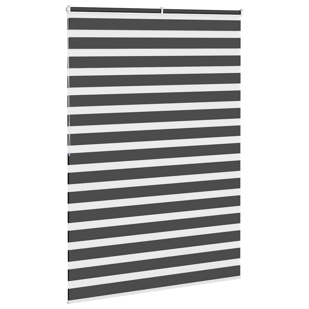 vidaXL Roleta zebra, czarna, szerokość tkaniny 160,9 cm, poliester