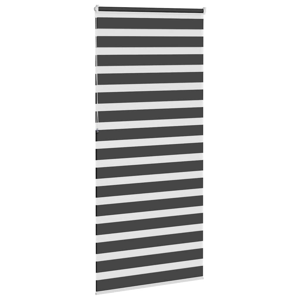 vidaXL Roleta zebra, czarna, szerokość tkaniny 105,9 cm, poliester