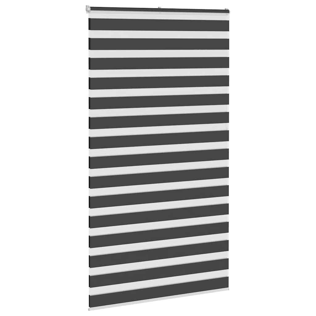 vidaXL Roleta zebra, czarna, szerokość tkaniny 115,9 cm, poliester