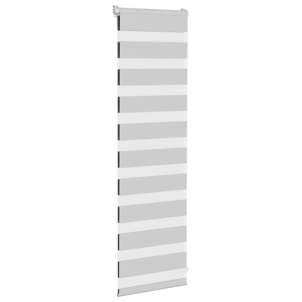 vidaXL Roleta zebra, jasnoszara, szerokość tkaniny 40,9 cm, poliester