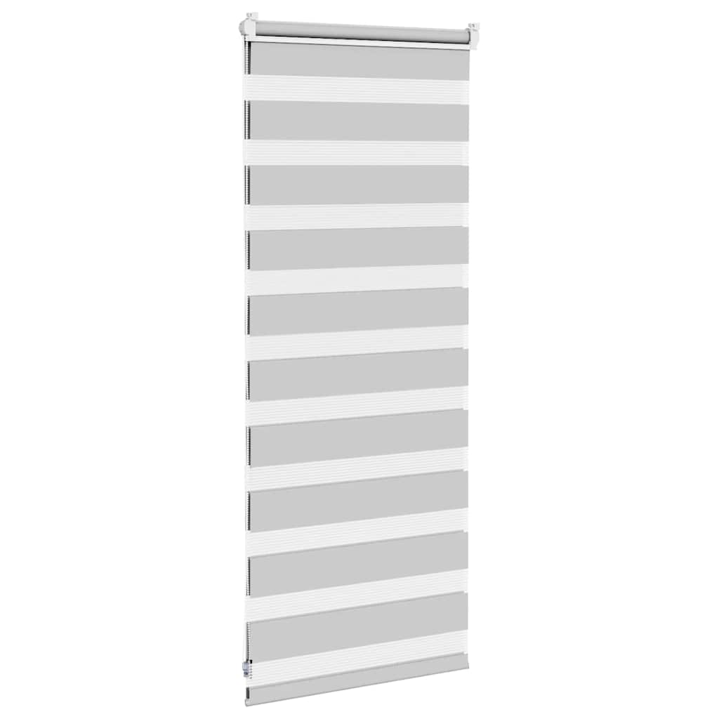 vidaXL Roleta zebra, jasnoszara, szerokość tkaniny 60,9 cm, poliester