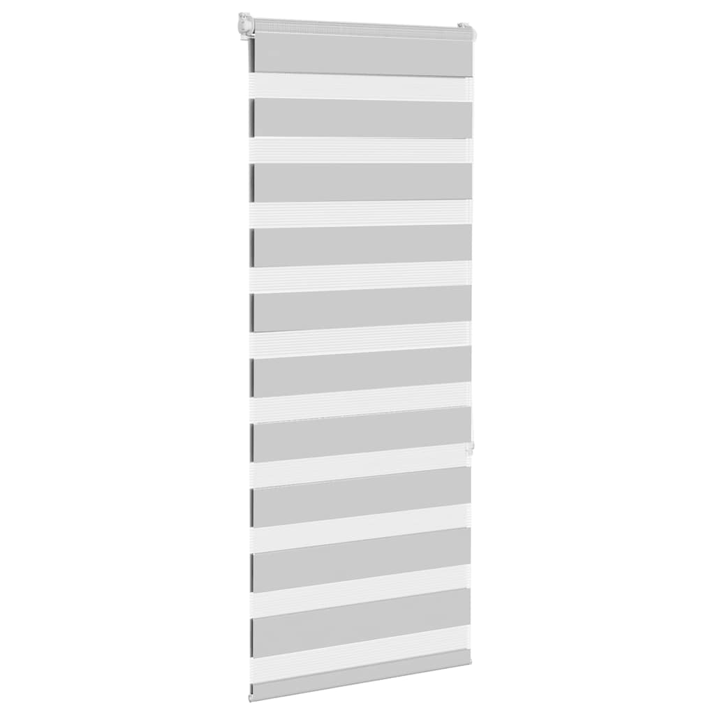 vidaXL Roleta zebra, jasnoszara, szerokość tkaniny 50,9 cm, poliester