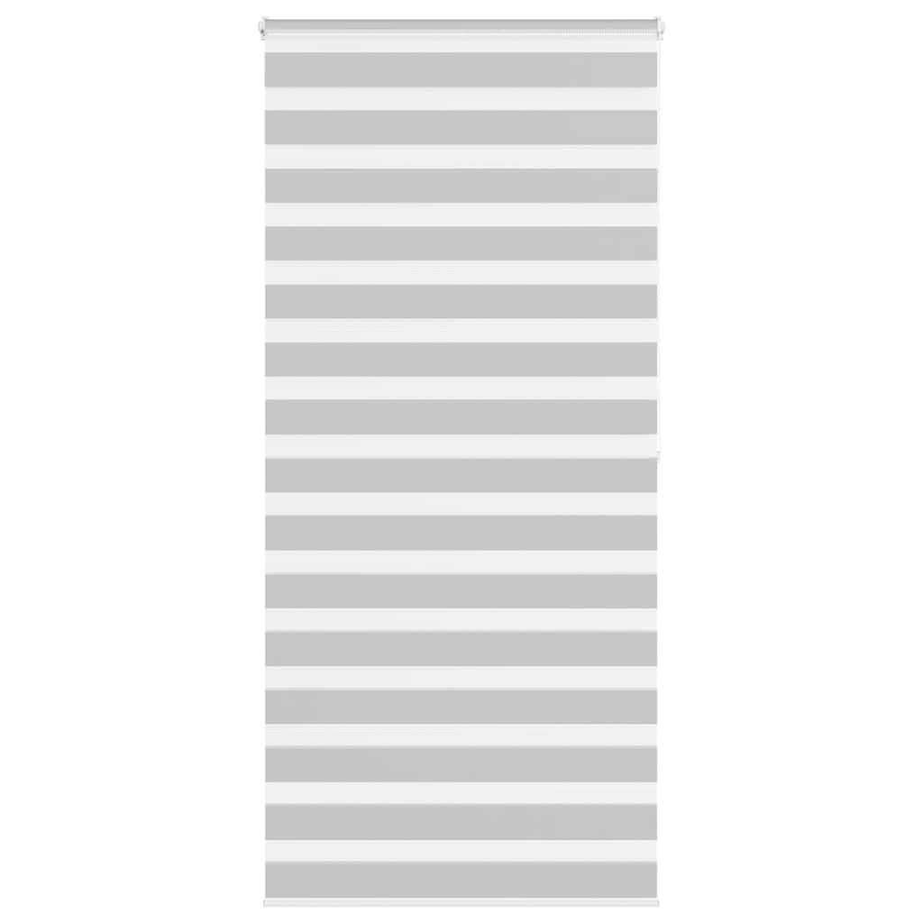 vidaXL Roleta zebra, jasnoszara, szerokość tkaniny 95,9 cm, poliester