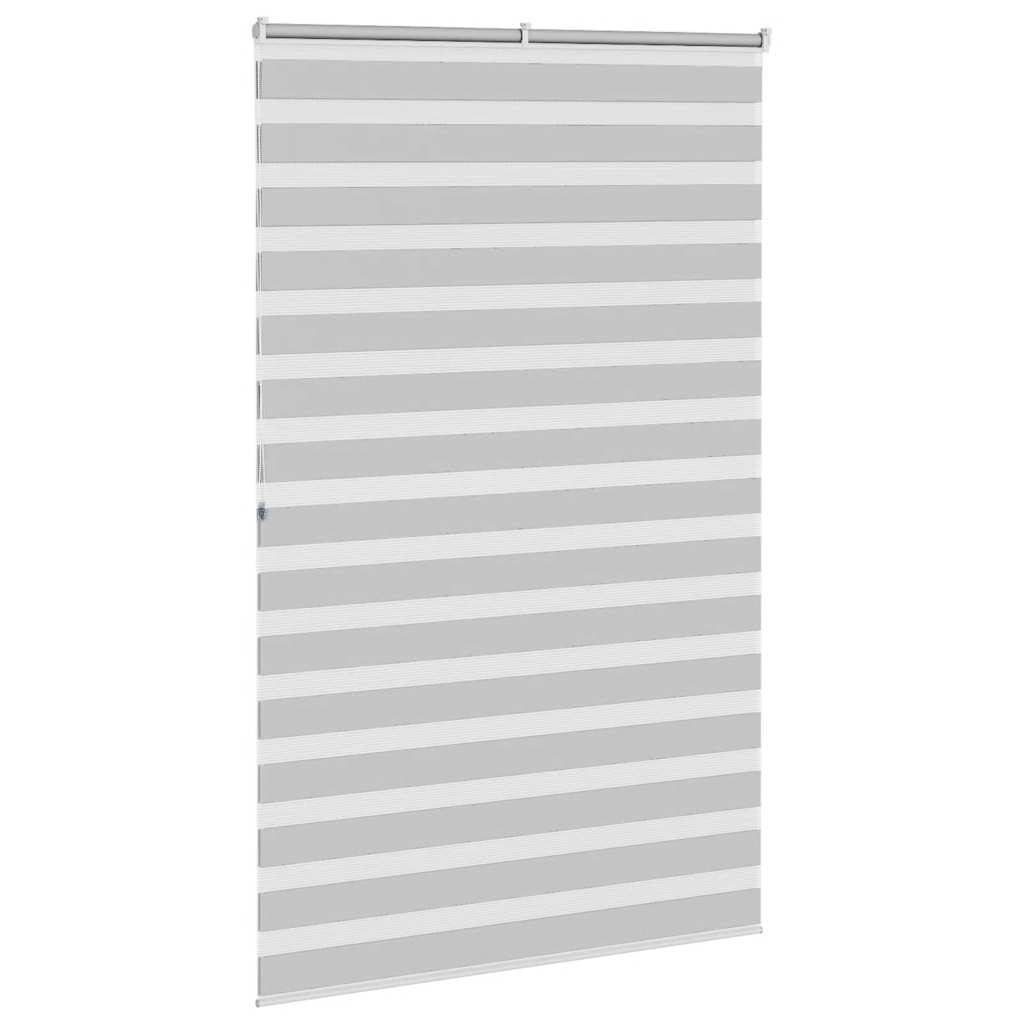 vidaXL Roleta zebra, jasnoszara, szerokość tkaniny 45,9 cm, poliester