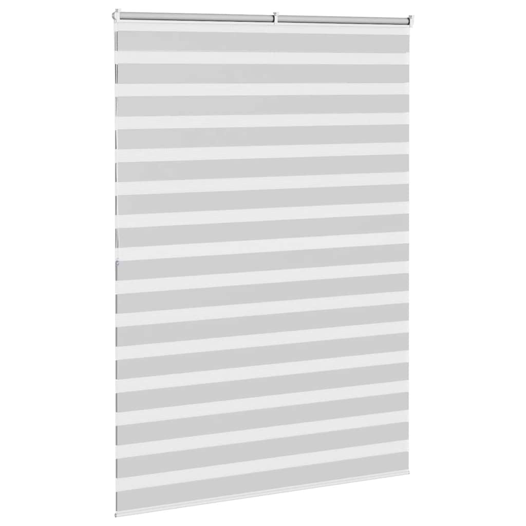 vidaXL Roleta zebra, jasnoszara, szerokość tkaniny 150,9cm, poliester