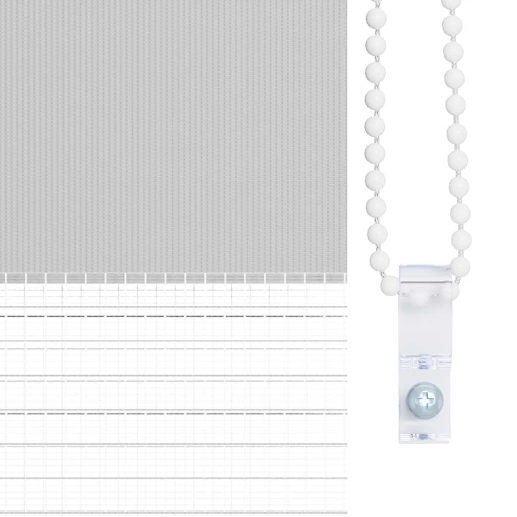 vidaXL Roleta zebra, jasnoszara, szerokość tkaniny 55,9 cm, poliester