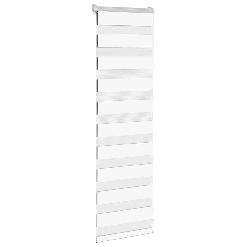 vidaXL Roleta zebra, biała, szerokość tkaniny 35,9 cm, poliester
