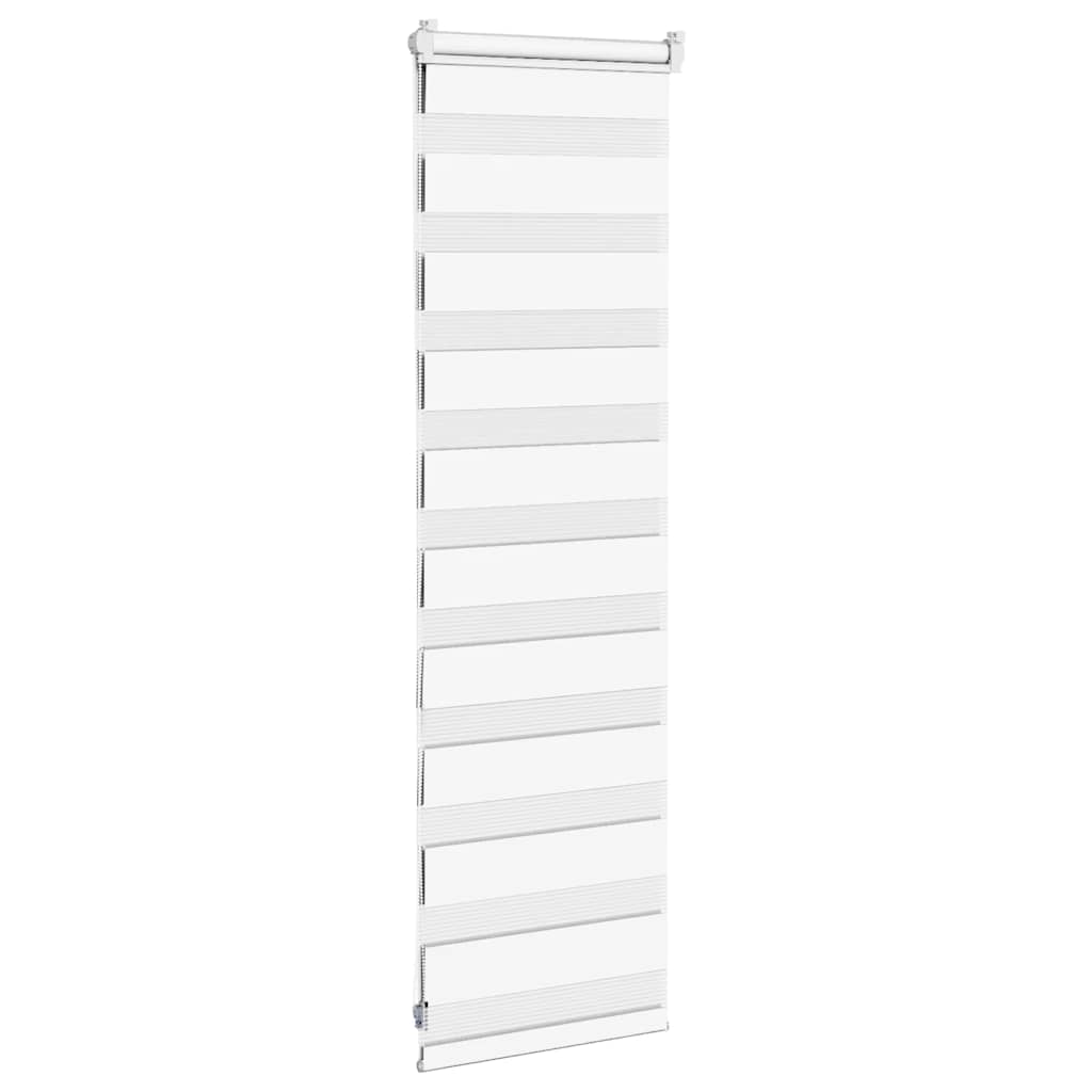 vidaXL Roleta zebra, biała, szerokość tkaniny 35,9 cm, poliester