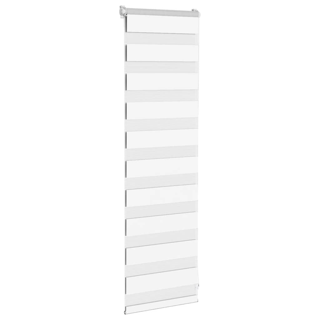 vidaXL Roleta zebra, biała, szerokość tkaniny 45,9 cm, poliester