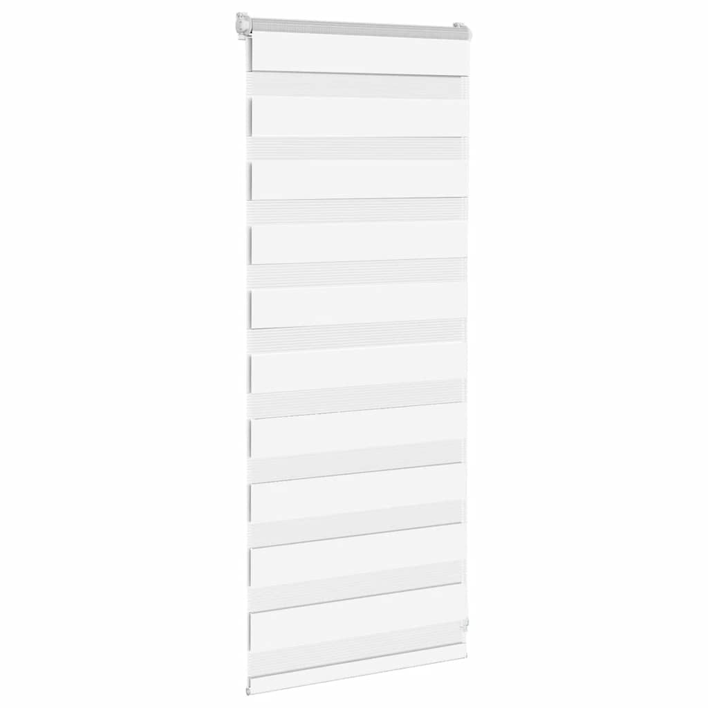 vidaXL Roleta zebra, biała, szerokość tkaniny 60,9 cm, poliester