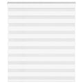 vidaXL Roleta zebra, biała, szerokość tkaniny 130,9 cm, poliester