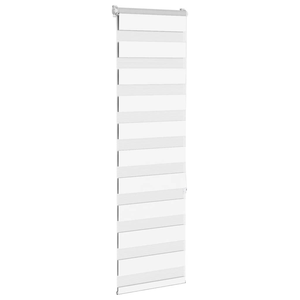 vidaXL Roleta zebra, biała, szerokość tkaniny 35,9 cm, poliester