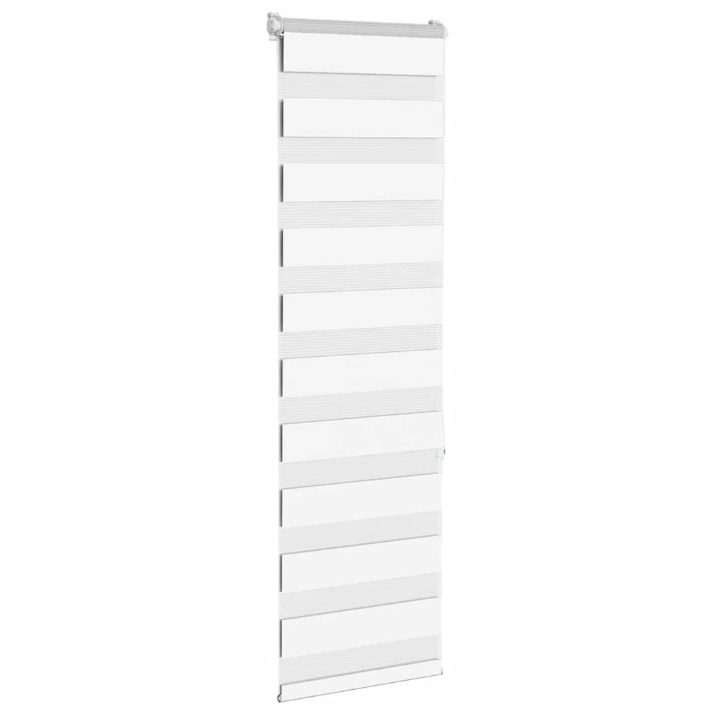 vidaXL Roleta zebra, biała, szerokość tkaniny 40,9 cm, poliester