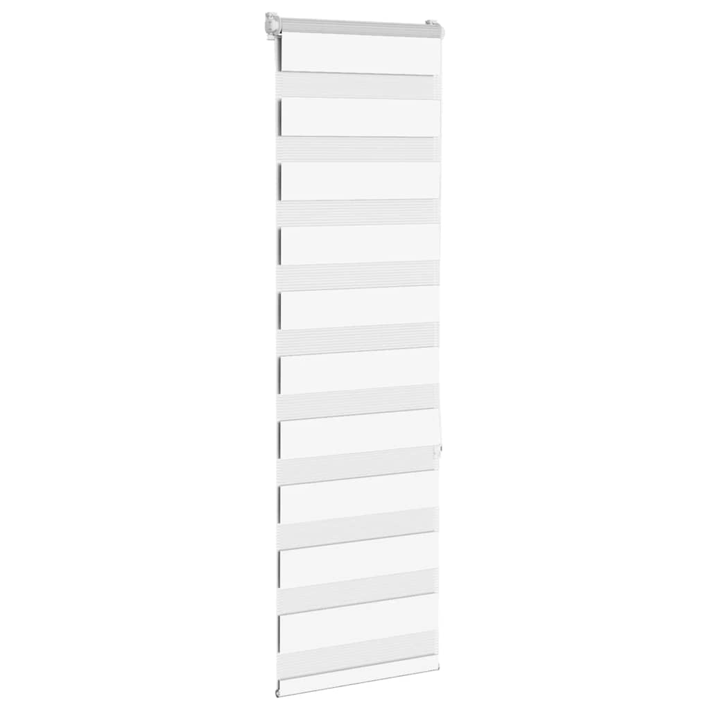 vidaXL Roleta zebra, biała, szerokość tkaniny 45,9 cm, poliester