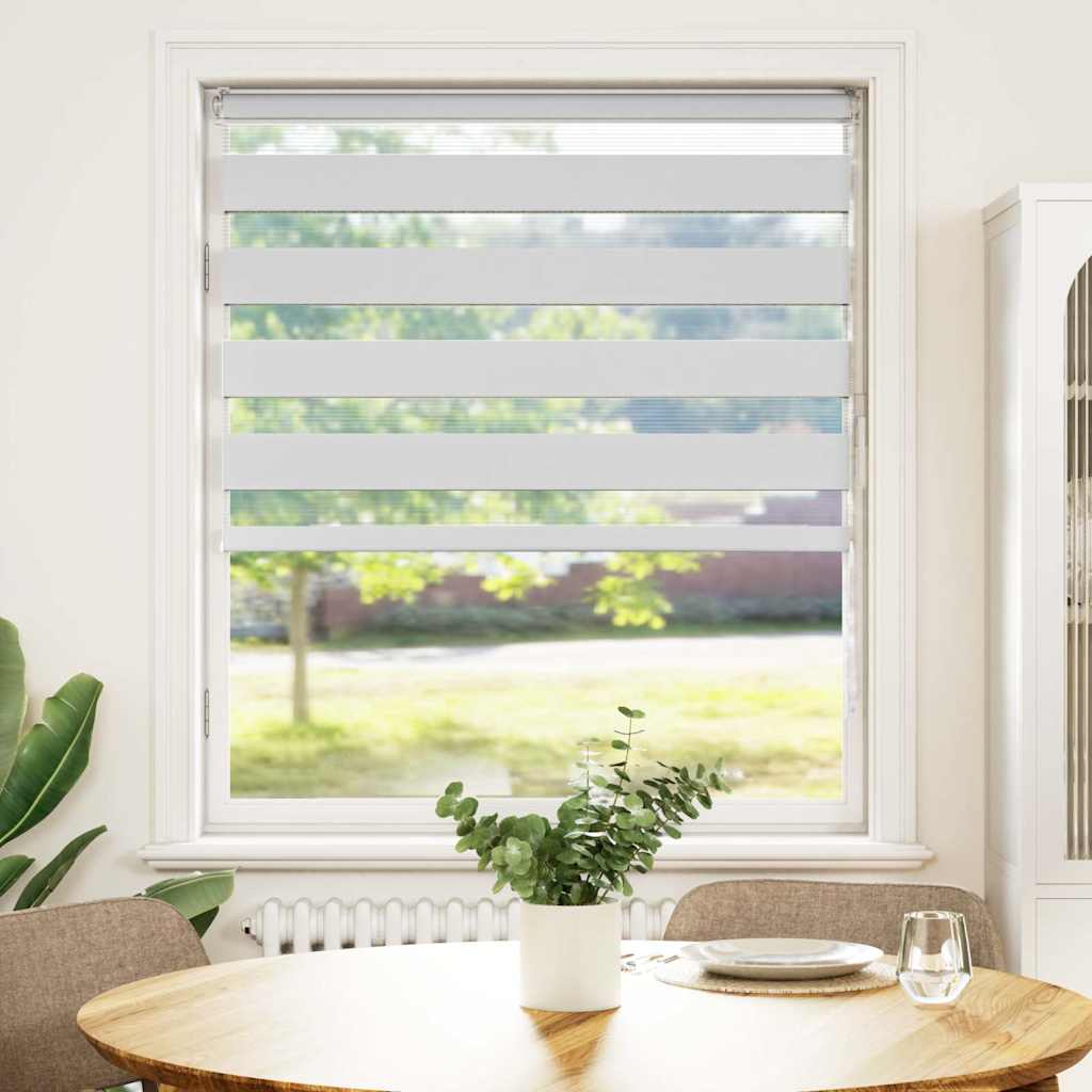 vidaXL Roleta zebra, biała, szerokość tkaniny 100,9 cm, poliester