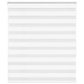 vidaXL Roleta zebra, biała, szerokość tkaniny 125,9 cm, poliester