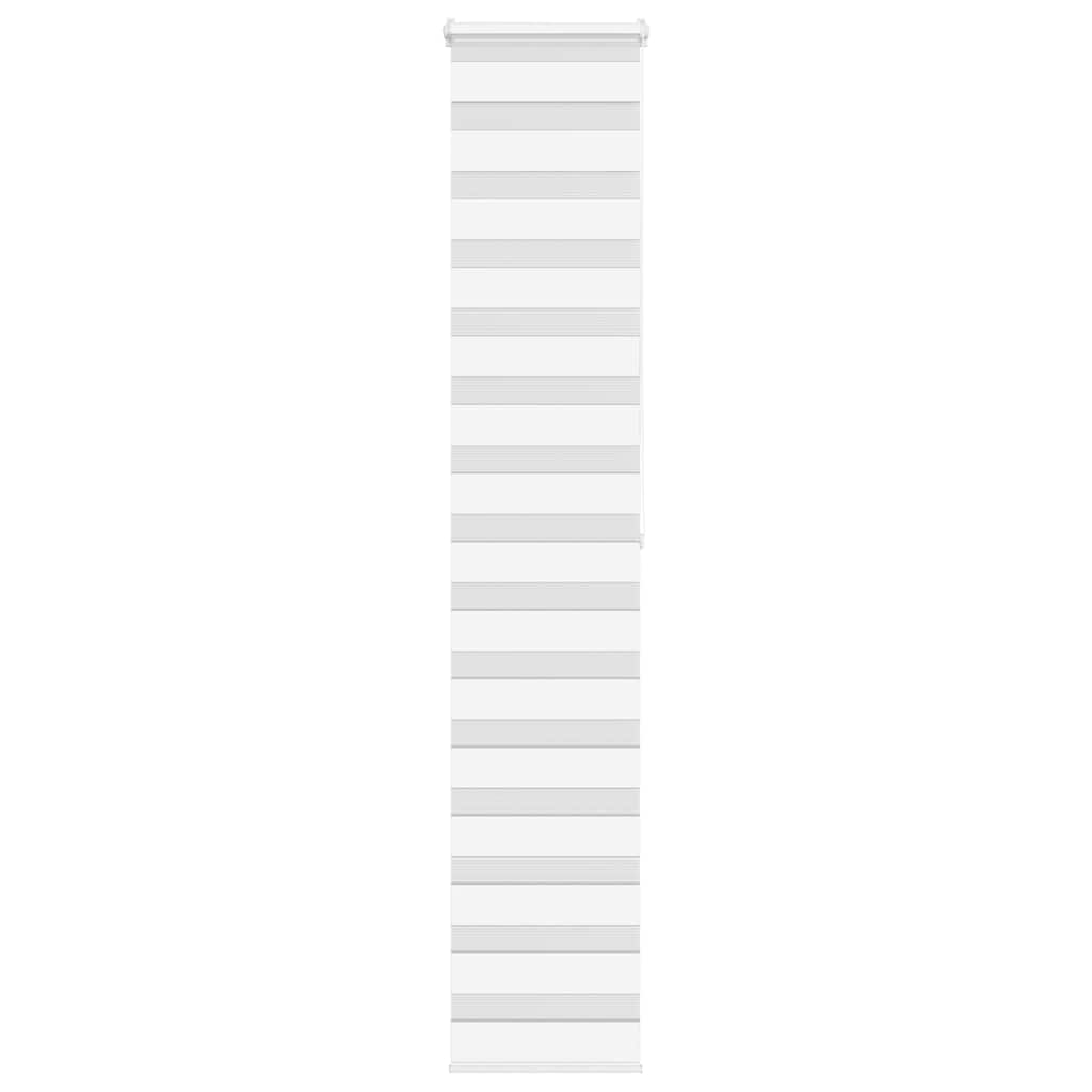 vidaXL Roleta zebra, biała, szerokość tkaniny 35,9 cm, poliester