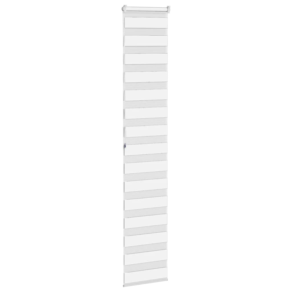 vidaXL Roleta zebra, biała, szerokość tkaniny 35,9 cm, poliester