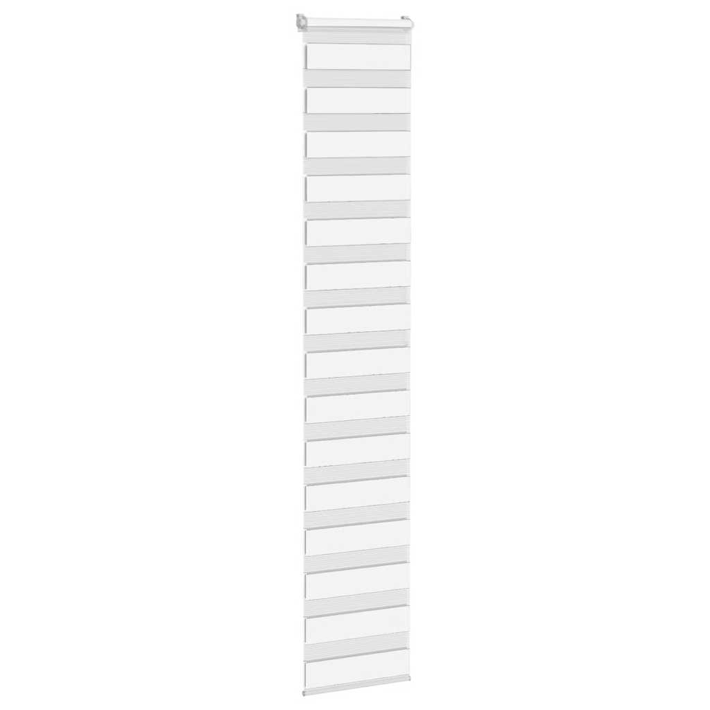 vidaXL Roleta zebra, biała, szerokość tkaniny 45,9 cm, poliester