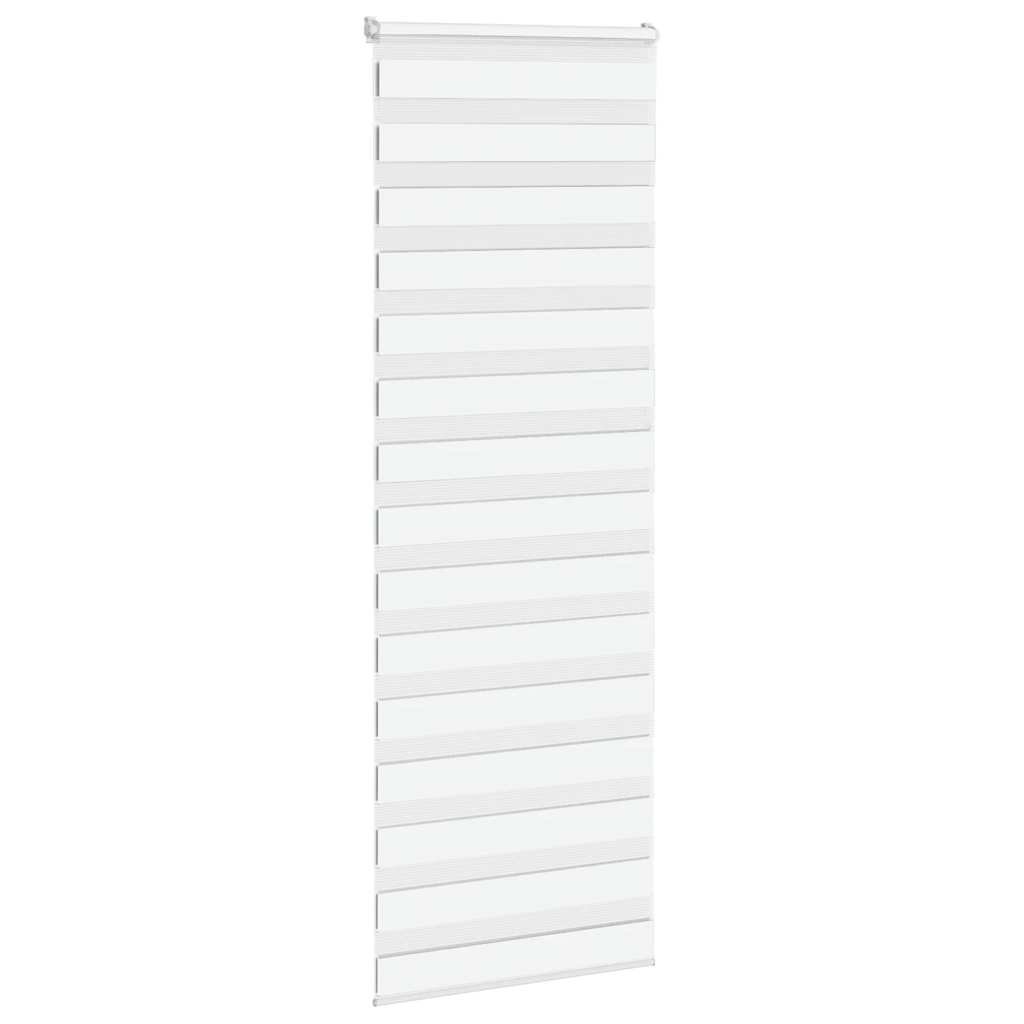 vidaXL Roleta zebra, biała, szerokość tkaniny 70,9 cm, poliester