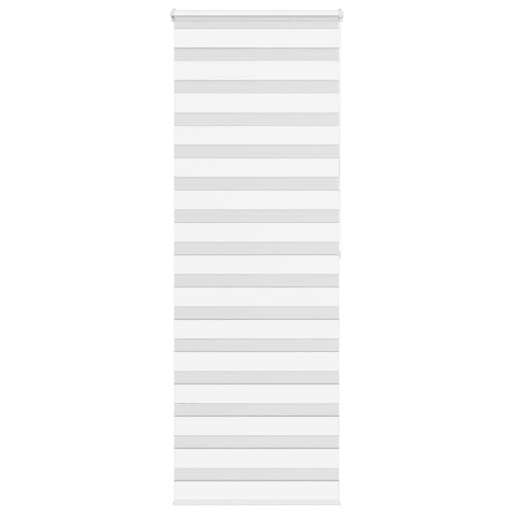 vidaXL Roleta zebra, biała, szerokość tkaniny 80,9 cm, poliester
