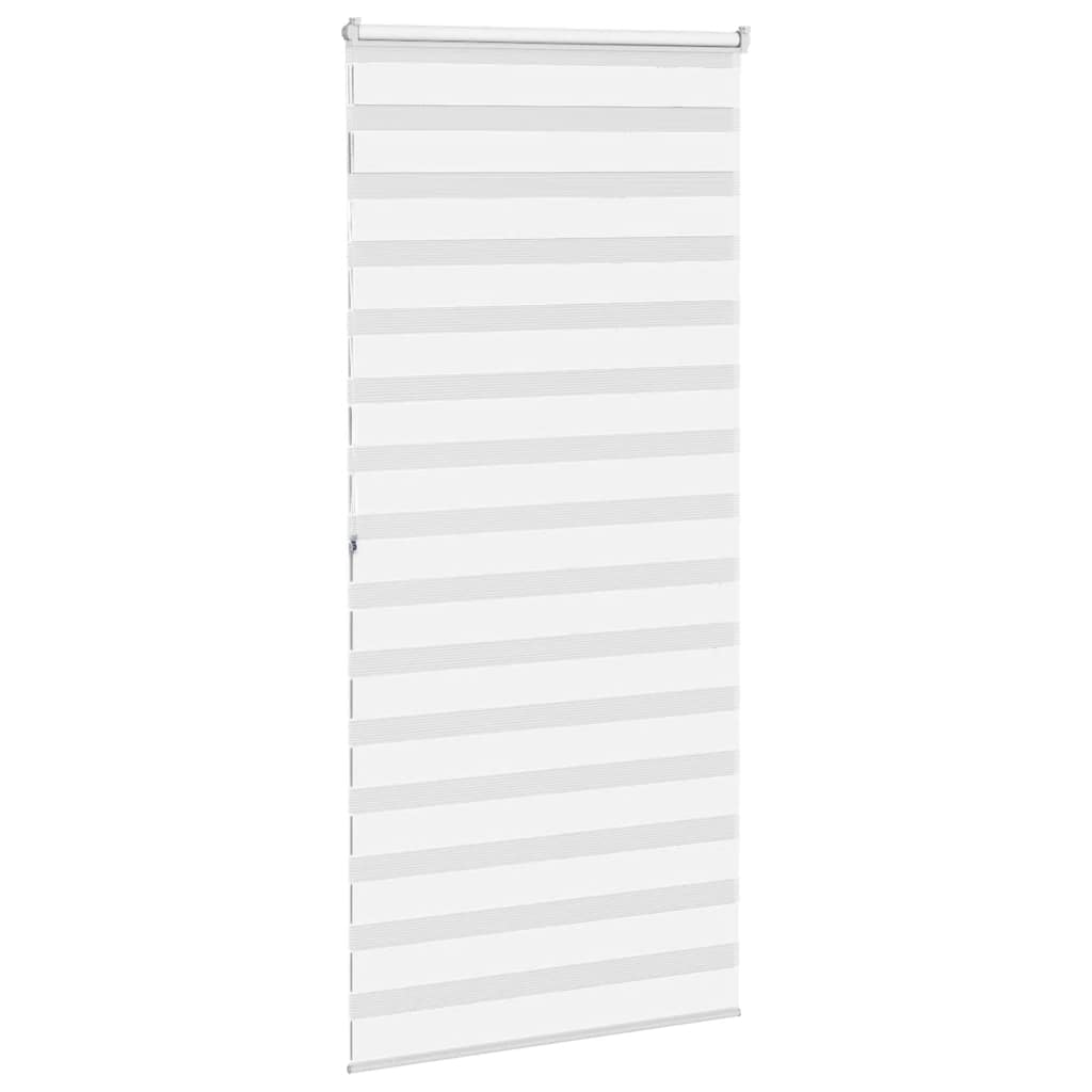 vidaXL Roleta zebra, biała, szerokość tkaniny 110,9cm, poliester