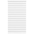 vidaXL Roleta zebra, biała, szerokość tkaniny 125,9cm, poliester